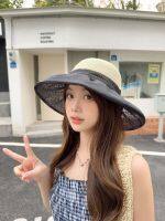 Summer New Bow Mesh Straw Hat Sunscreen Hat Outdoor Anti-Ultraviolet Showing Face Small Sun Hat