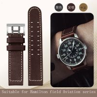 For Hamilton Genuine Leather Watch Strap khaki Airlines H77616533 And H70615733 Jazz Field Men Watchband 20mm 22mm