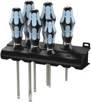 Wera ชุดไขควงสแตนเลส 6 ตัว/ชุด รุ่น 3334/6 Screwdriver set, stainless and rack