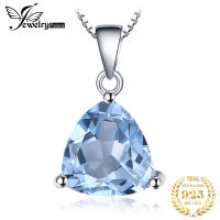 JewelryPalace 3.1ct Natural Blue Topaz สร้อยคอจี้เงินแท้925สำหรับผู้หญิงเครื่องประดับอัญมณีไม่มี Chain