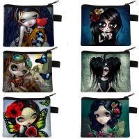 Gothic Girls Print Coin Purse Mini Portable Handbag Credit Card Money Coin Bags Women Wallet Keychain Earphone Holder Bag