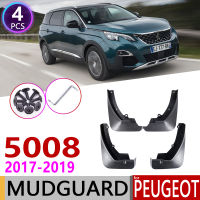 20214 PCS Front Rear Car Mudflap for Peugeot 5008 2017 2018 2019 Fender Mud Guard Flap Splash Flaps Mudguards Accessories 2nd 2 Gen