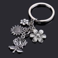 Flowers Sun Sunflower Keychain Fashion Love Cute Bag Jewelry For Women Key Chain Birthday Wedding Gift For Guest Key Chains