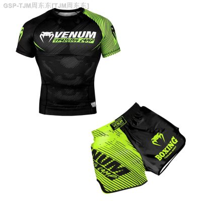 เสื้อยืด Venom กางเกงต่อยมวยแห้งเร็วชุดฟิตเนสชาย UFC MULE Thai ชายและหญิงเสื้อผ้าต่อสู้การต่อสู้ Sanda สำหรับเด็ก