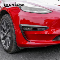 สำหรับ Tesla รุ่น3สาม2018 2019 2020รถด้านหน้าหมอกคิ้ว Trim Light กรอบสติกเกอร์ Grill Grille อุปกรณ์เสริม