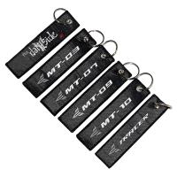 ❧☃ Motorcycle Wovenlabel Keyring Fabric Keychain For Yamaha MT03 MT07 MT09 MT10 Tracer Key Ring Chain Collection