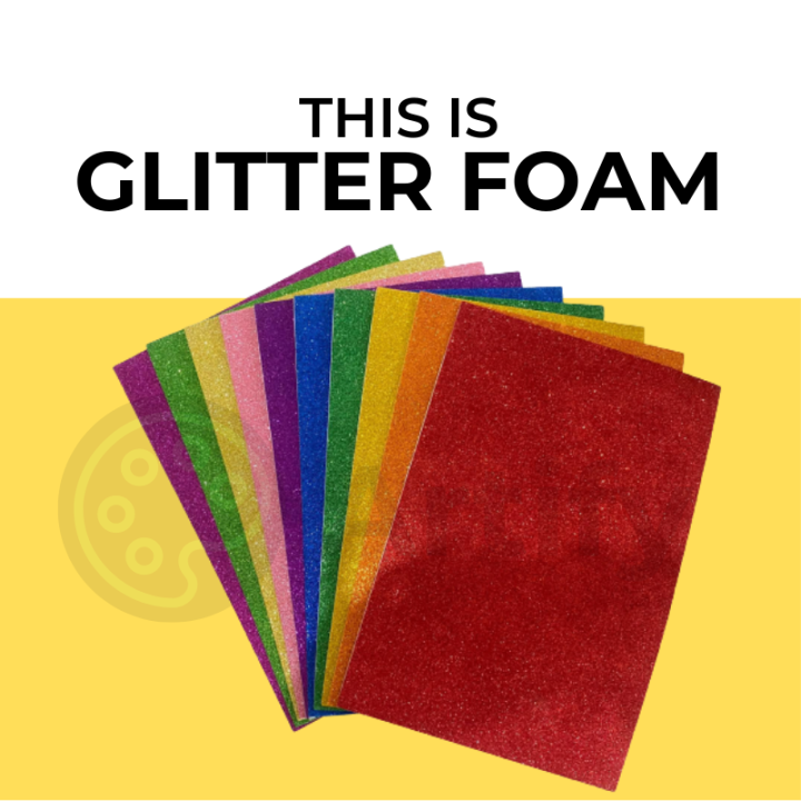 Glitter Foam Sticker Glitter Foam with Adhesive Back Glitter Foam A4