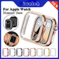 เคสกันชนเพชรสำหรับ Apple Watch สำหรับ iWatch Series 7 6 5 4 SE ฝาครอบ PC เพชรป้องกันกันชน Ultra 41mm 45mm 40mm 44mm 42mm