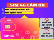 Sim 4G Vietnamobile Gói Cảm Ơn Data 120Gb- Sim Không Giới Hạn Data