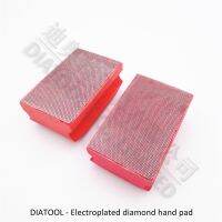 DIATOOL 2pcs Dotted electroplated diamond hand polishing pad 90X55MM 200 Hard Foam-backed Hand pad