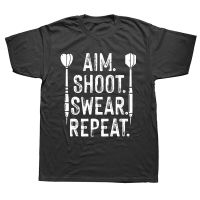 Funny Dart Dartboard Aim Swear Repeat Player T Shirts Graphic Cotton Streetwear Short Sleeve Birthday Gifts Summer Style T-shirt XS-6XL