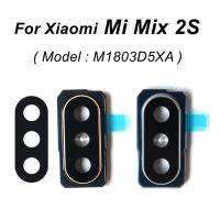 กระจกกล้องมองหลังด้านหลังเหมาะสำหรับ Xiaomi Mi Mix 2S ฝาครอบกระจกกล้องที่มี M1803D5XA ที่ยึดเฟรม + แฟลชอุปกรณ์เปลี่ยนหลอดไฟ