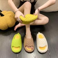 พร้อมส่ง รองเท้าแตะทรงทุเรียน 36-44 ผู้ชายผู้หญิง ส้นแบน ลายน่ารัก แฟชั่น รองเท้าแตะ รองเท้านุ่ม