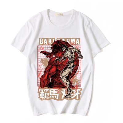 เสื้อยืดคอกลมฤดูร้อน Baki Hanma Print T Shirt The Grappler Yujiro Short Sleeve High Street Tshirt Cotton Gothic T-shirt StreetwearS-5XL