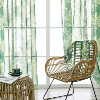 MRTREEES Sheer Green Leaves Tulle Curtains for Living Room Bedroom Cortinas for Window Treatments Voiles Home Decor Door Drapes