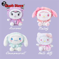 Sanrio ของเล่นตุ๊กตายัดไส้ตุ๊กตาผ้ากำมะหยี่ลายการ์ตูน Kuromi Cinnamoroll Plushie สำหรับแฟนๆของสะสมของขวัญเด็ก