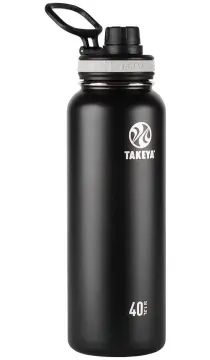 Takeya Originals 40 oz. Graphite Stainless Steel with Spout Water Bottle-1, Grey