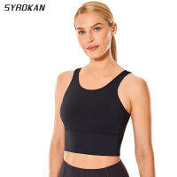 SYROKAN Sports Bras For Women Bodycon Yoga Crop Tank Tops Sportswear Underwear Women Workout Gym Clothings Casual Streetwear