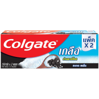 LeeMart ยาสีฟัน คอลเกต ColGate Twin 150G+150G คอนเกต ชาโคลคู่ สูตร เกลือ แพคคู่ ชาโคล สีดำ ขนาด 150+150 กรัม