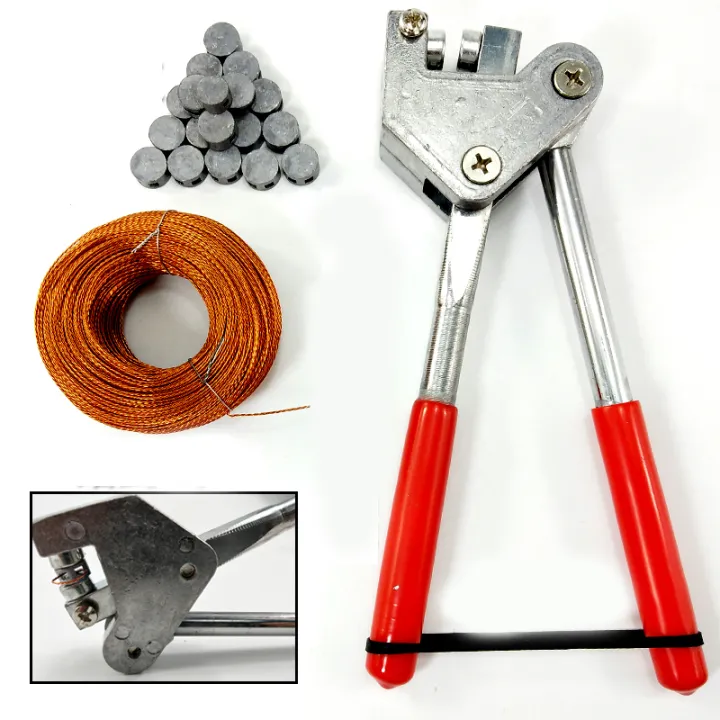 Lead Seal Plier Set 100M Coper Sealing Wire + 1x Sealing Plier + 100Pcs