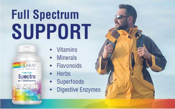 ผลิตภัณฑ์อาหารเสริม-วิตามิน-และแร่ธาตุรวม-spectro-multivitamin-360-capsules-solaray