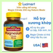 Viên uống bổ sung Magie Citrate 250 mg Nature Made Magnesium Hàng Mỹ