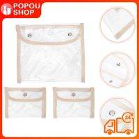 POPOUSHOP 3 ชิ้นพีวีซีล้างเปลี่ยนถุงใสถุงล้างกระเป๋าสตางค์ไฟล์กระเป๋าอเนกประสงค์กระเป๋า