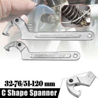 51-120Mm dan 32-76Mm Adjustable Hook Wrench C Spanner Alat Mur Baut Tangan Alat Multifungsi half Moon Alat Kunci Pas