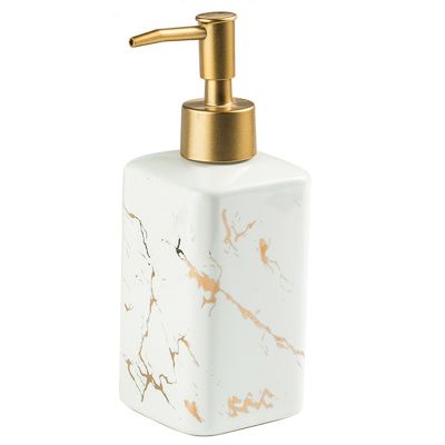 Soap Dispenser, Ceramic Hand Bottle Refillable Marbling Soap &amp; Lotion Dispenser for Bathroom Kitchen