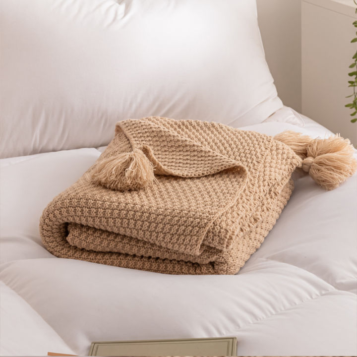 นอร์ดิกถักผ้าห่มพู่ผ้าคลุมไหล่ขอบท่องเที่ยวโซฟาผ้าห่ม-nap-ผ้าห่มขนาดใหญ่ผ้าห่มเครื่องปรับอากาศผ้าห่มที่เดินทางมาพักผ่อน
