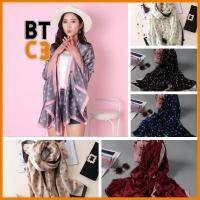 BTC3 Winter Silk Pashmina Flower Printed Neckerchief Lady Shawl Knitted Wrap Women Scarves