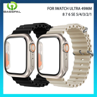 เคส + กรอบกระจก + สายสำหรับสายคาด Apple Watch 45มม. 49มม. 44มม. 41 40มม. สายซิลิโคน I Watch Series 4 5 6 7 SE Ocean