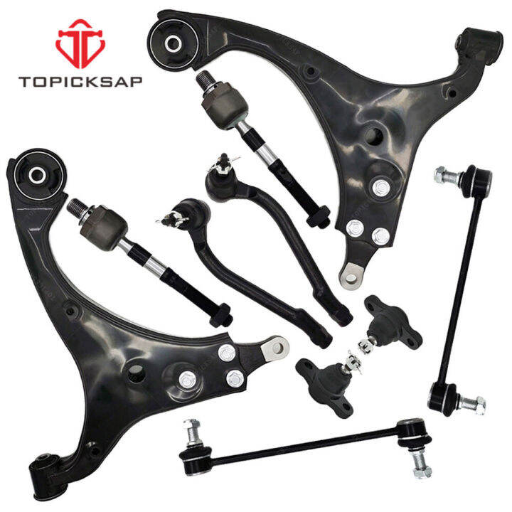 TOPICKSAP 10Pcs Front Lower Control Arms Sway Bar Links Tie Rod End Kits For Hyundai Elantra