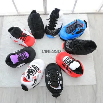 KoziKickz Sneaker Slippers | Plush Ultra Comfy | Non-Slip Sole | Unisex -  One Size Fits Most, Black White, 10.5 price in UAE | Amazon UAE | kanbkam
