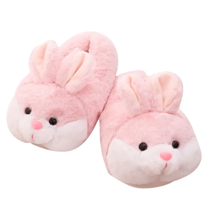 Stuffed Animal Bunny Bag Heel Slippers Cute Pink Rabbit Plush Slippers  Bunny Plush Home Shoes Fluffy Girls Slipper | Lazada PH