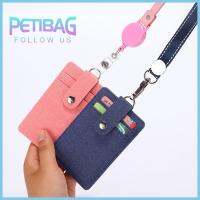 PETIBAG สายคล้องยืดหดได้ เคสใส่บัตรประจำตัวธุรกิจ โรงเรียนสำนักงาน มัลติฟังก์ชั่ ที่ใส่ป้ายบัตรประชาชน หนังพียู ที่ใส่ป้ายชื่อ ที่ใส่บัตรทำงาน