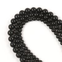 wholesale (1 strand/set) natural 6mm 8mm 10mm Shungite smooth round stone loose beads for jewelry making design