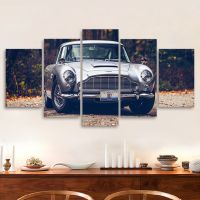 Aston Martin Sports Car Modular Cuadros ภาพวาด Wall Art Framework ตกแต่งบ้านภาพผ้าใบโปสเตอร์ตกแต่ง-5ชิ้น