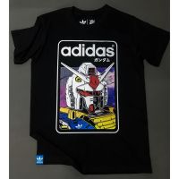 Gundam X Adid Mens Short Sleeve Cal Graphic Printed Cotton T-shirt for Men and Women