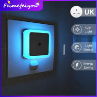 lampu bilik tidur LED night light sensor light auto ON/OFF  UK Plug  High Quality wireless LED Night Mini Light  Bedside Lamp Bedroom Nightlight Smart