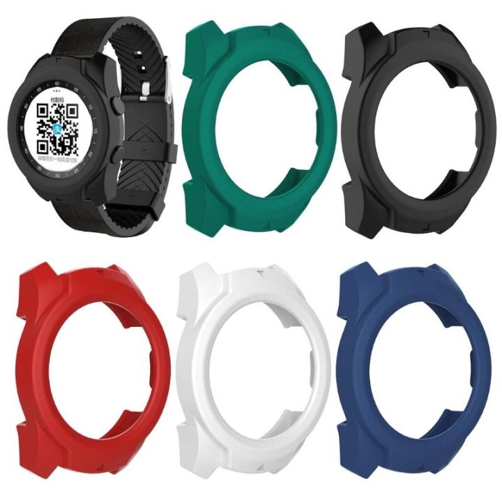 silicone-protector-soft-shell-protective-frame-case-cover-skin-bumper-for-ticwatch-pro-smart-watch