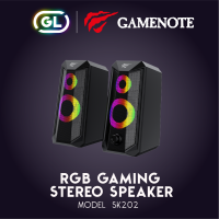 Gamenote สุดยอด Gaming Speaker ลำโพงเกมมิ่ง RGB Gaming Speaker Stereo ลำโพงเกมส์ มีไฟแบบ RGB พร้อมสายปรับระดับเสียง แฟนเทค ลำโพง คอม เล่นเกมส์ SK202