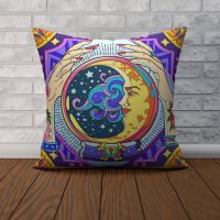 (All in stock) Double sided printed pillowcases, decorative pillowcases, sofa cushion covers, home car pillowcases, pink sun moon pillowcases 45x45 (Contact the seller to support free customization. Double sided printing design for pillows)