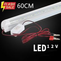 LED 12V ชุดหลอดไฟ พร้อมสาย ปากคีบแบต มีสวิตช์เปิดปิด LED T8 12V DC ขนาด 10Watt 60 cm.สายยาว2เมตร #ไฟ #ไฟLED  #หลอด LED  #หลอดไฟประหยัด #หลอดไฟ   #หลอดไฟLED