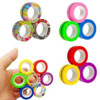 3PCS Fingertip Magnetic Rings Colorful Fidget Set for Adult Spinner Anti-stress Anxiety Kids