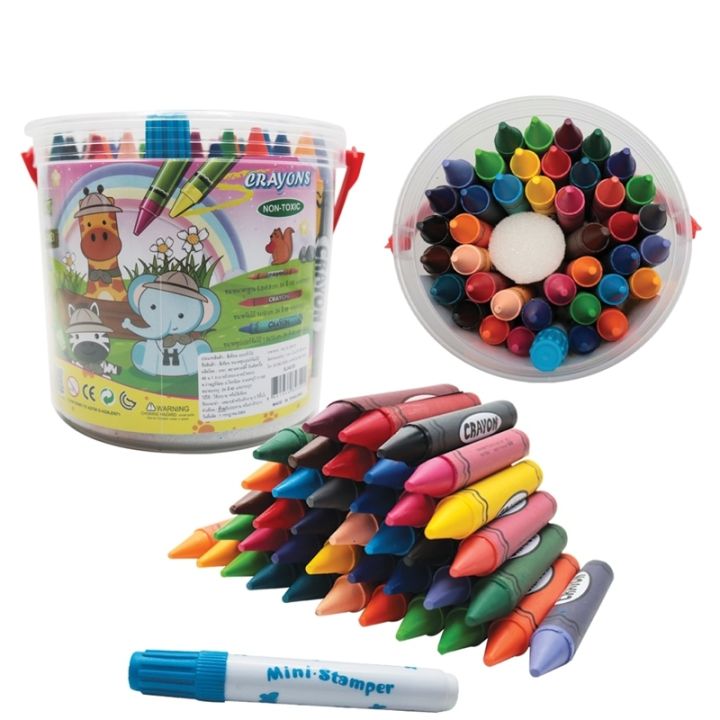คิดอาร์ท-สีเทียน-ซุปเปอร์จัมโบ้-40แท่ง-24สี-กระปุก-kidart-40-super-jumbo-crayons-24color-pc-sj40-b
