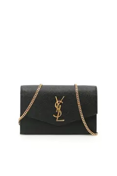 Saint Laurent Uptown Pouch Grain de Poudre Embossed Rouge Opyum in Leather  with Gold-tone - US