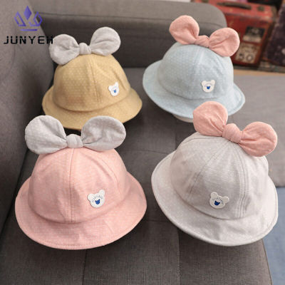 เด็กหมวกฤดูร้อนฤดูใบไม้ร่วงฝ้ายเด็กถังหมวก 0-3 ปีสำหรับเด็กผู้หญิงหวานอาทิตย์หมวก