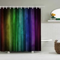 Baltan HOME LY1 Direct Sales Rainbow Colorful Wooden Fence Wooden Board Bathroom Shower Curtain Polyester Digital Printing Hanging Curtain Goods