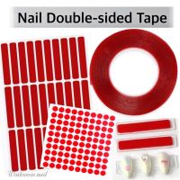 ◕◇◈ เทปกาวติดเล็บปลอม กาวเทปแดง กาวม้วนแดง Nail Double-sided Tape Acrylic No Cutting Tape